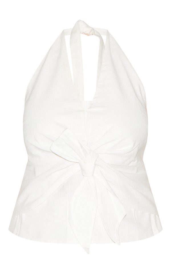 d7235a49af365da585b60844cf3420c744f8d317_CNM6532_5_plus_white_linen_twist_front_halter_neck_top