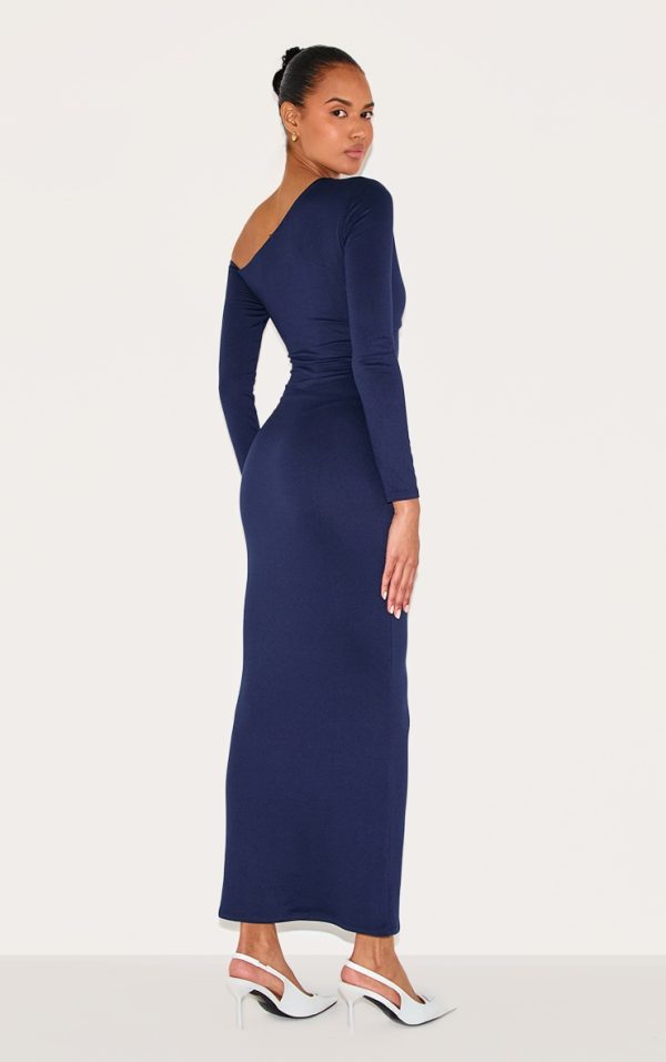 d75a3bc14a2a2d73c201536e6886a594c4e8346b_CNM3146_2_navy_double_contour_twist_detail_long_sleeve_maxi_dress