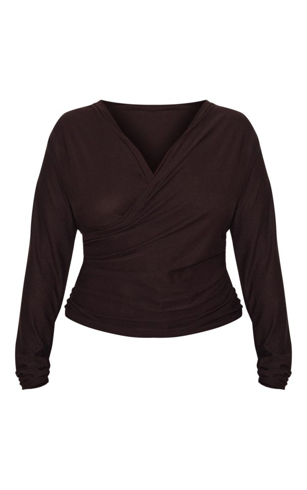 d80f93ac80ac767ae704628b763f4f828a19099a_CNM2638_5_plus_chocolate_soft_touch_ruched_long_sleeve_longline_top