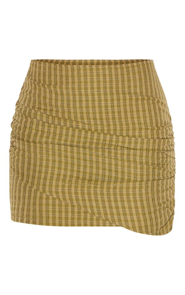d81590b3556fcf07678e0bae4fde5be9977a7d16_CNM4531_6_tall_moss_green_check_ruched_mini_skirt