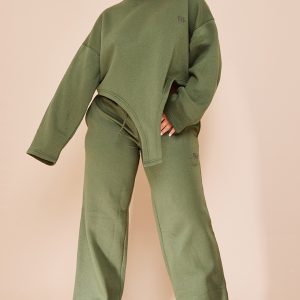 Shape Khaki Prettylittlething Wide Leg Joggers