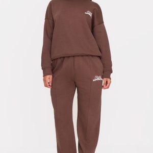 Chocolate Studio Archives Seam Detail Wide Leg Joggers