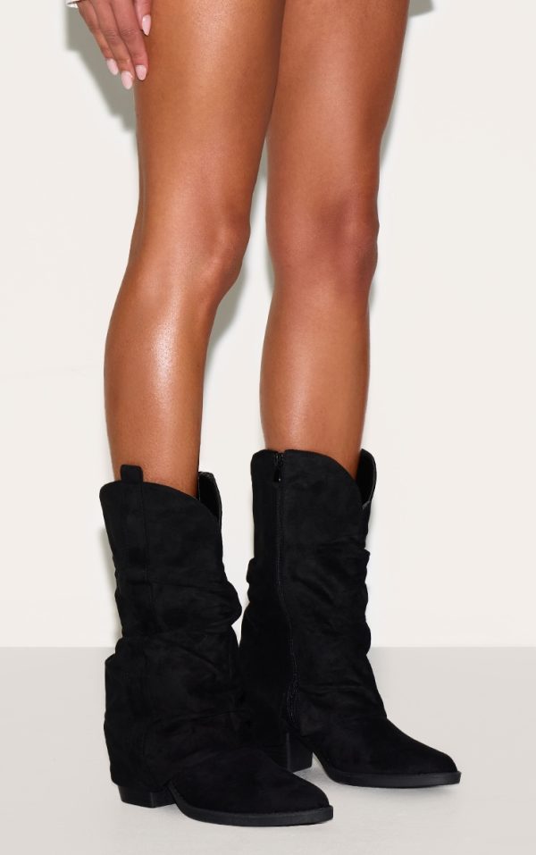 d9b2aac55f17f15015ced7d41c1276da00e3254e_CNL3723_5_black_faux_suede_point_toe_slouchy_fold_over_calf_high_western_boots
