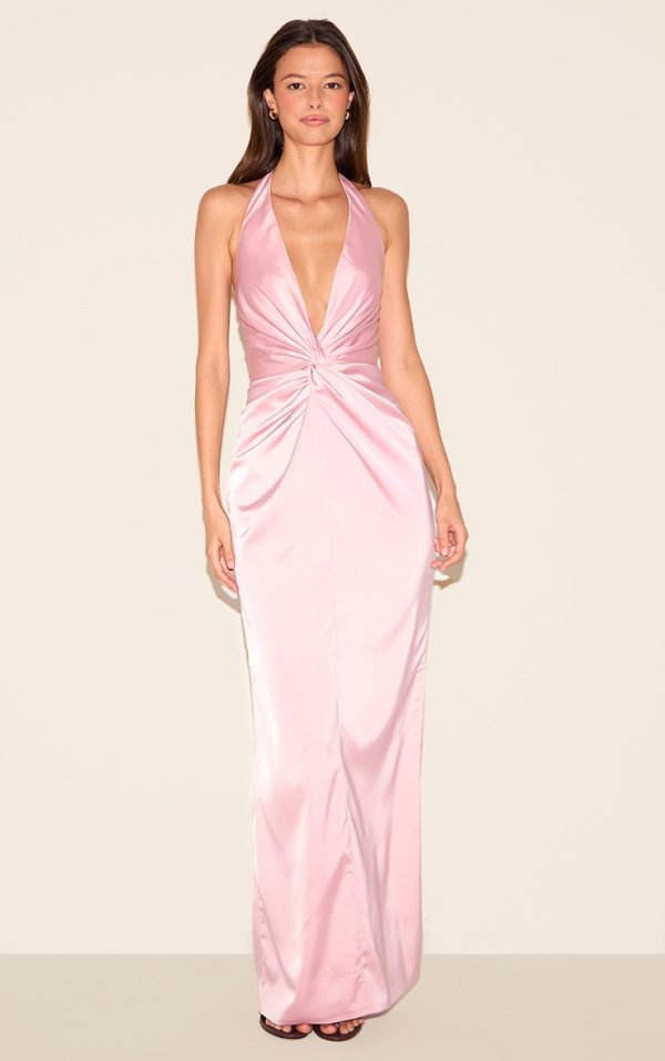d9ba9a46a1e9a69f8e8aa8bf089aa175c1975476_CNM3638_1_pink_bridesmaid_satin_twist_detail_halterneck_maxi_dress