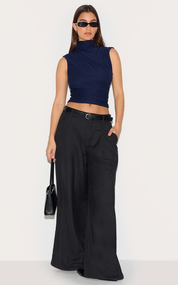 d9eb4a4094c43bf5f530beae5fc96e02e7856142_CNM6688_3_navy_soft_touch_ruched_detail_long_top