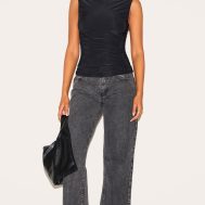 da598e5c031d76a5ad92d1e24c0fcd7a9712e315_CNM2681_3_tall_black_double_layer_slinky_ruched_long_top