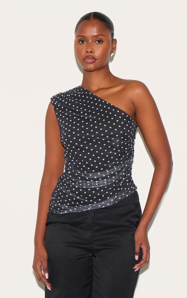 da96a3c2576c7953531eaa602142736d101b81ea_CNM4287_1_monochrome_polka_dot_detail_mesh_on_shoulder_long_top