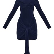 db0b0f10deea49294a1eae4375dd78d005af594f_CNM7230_6_navy_slinky_long_sleeve_wrap_bust_twist_detail_mini_dress-1