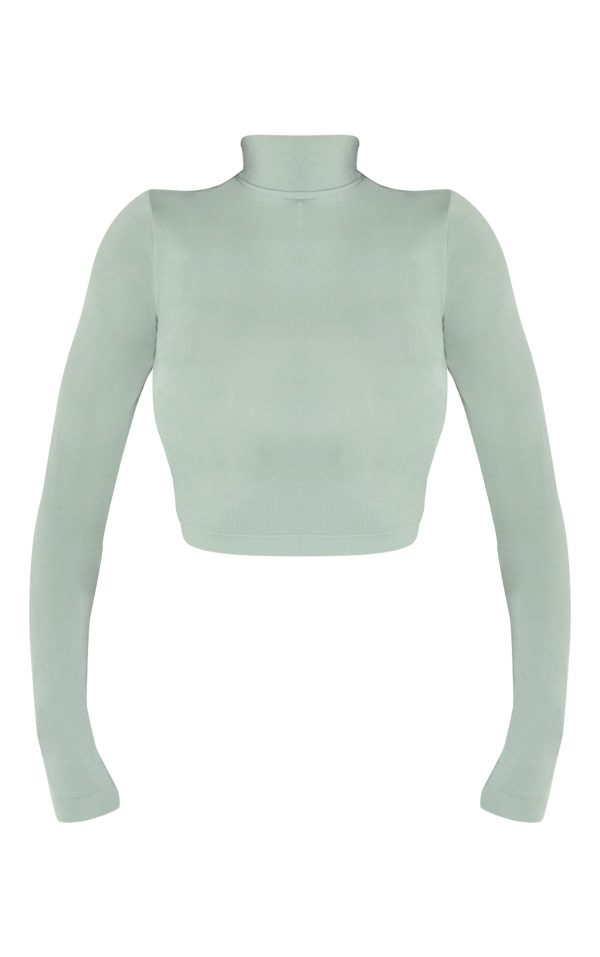db2ee656323c1e4914629671e6b4be7853f9786c_CNJ7958_5_shape_sage_green_stretch_seamless_high_neck_long_sleeve_top