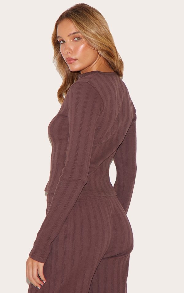db946281c46d63033c6ce1d8d26ff5800026351c_CNL8714_2_dark_brown_rib_popper_fitted_long_sleeve_long_top
