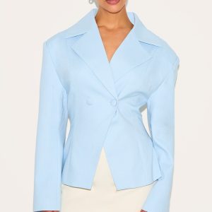 Petite Sky Blue Fitted Blazer