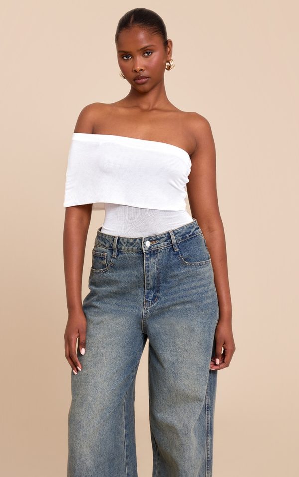 dbe569d597ad666be0e320bceed790469933faee_CNM3741_1_white_sheer_soft_touch_fold_over_detail_one_shoulder_long_top