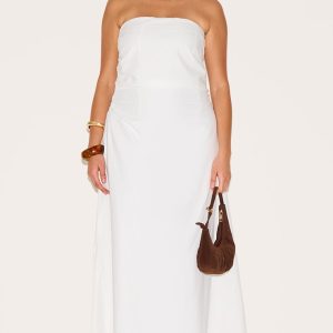 Plus White Maxi Bandeau Dress
