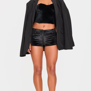 Black Velvet Micro Shorts