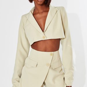 Tall Stone Cropped Blazer Jacket