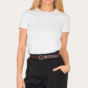 White Premium Cap Sleeve Cotton T-shirt
