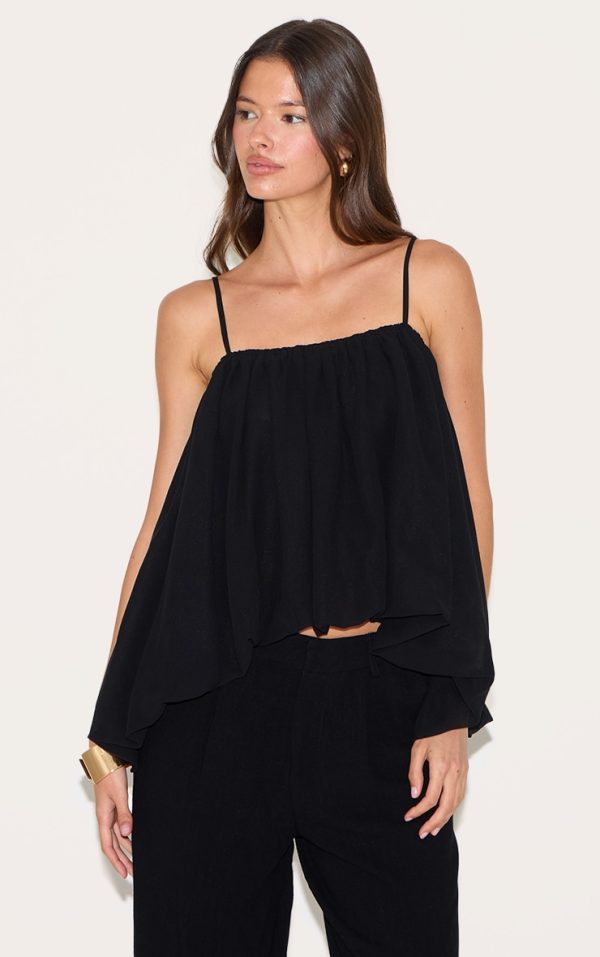 dd6b3f2c374c61155f44ed2583b8141fcfd946f8_CNM4146_1_black_puffball_chiffon_spaghetti_strap_cami