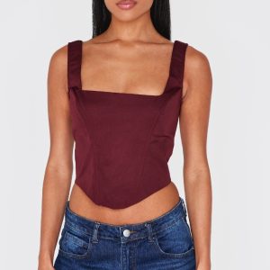 Burgundy Woven Corset