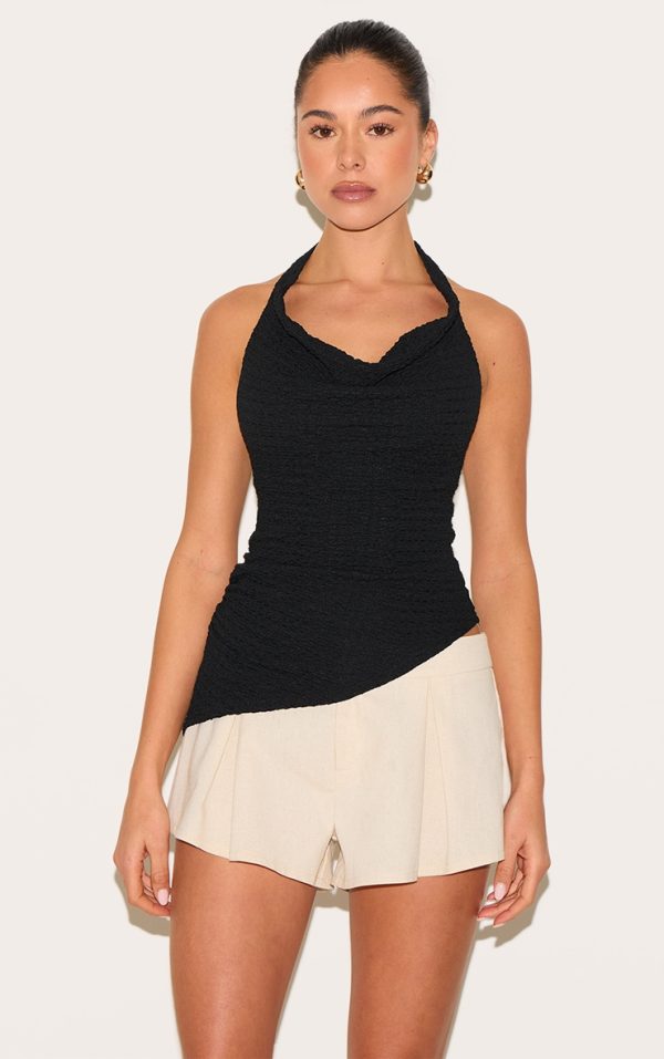 de4c5198a92558d41107b3e3569b07f649d93232_CNM8048_1_black_textured_cowl_neck_asymmetric_hem_long_top