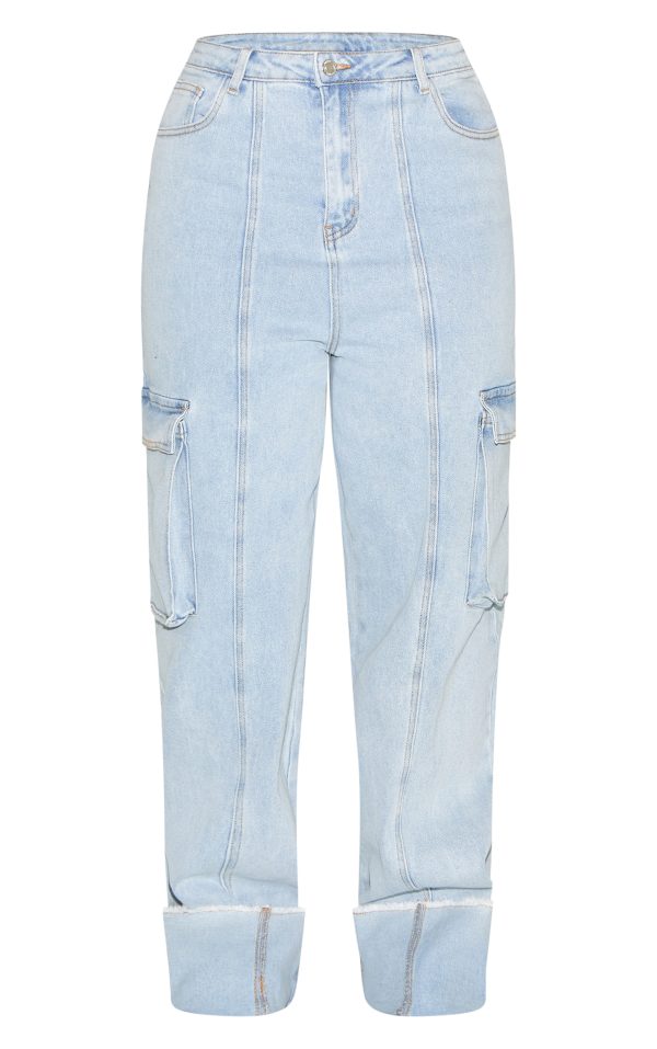 df5442e159d9d749687f370dddd504b601d291db_CNM0999_5_shape_light_blue_stretch_denim_highwaisted_turn_up_hem_cargo_jeans