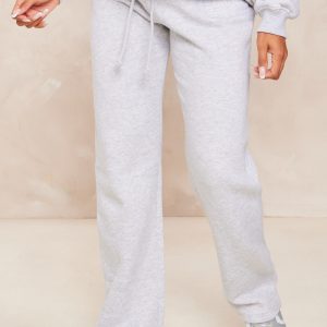 PRETTYLITTLETHING Maternity Ash Grey Embroidered Wide Leg Joggers