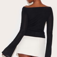 dfbfb9fb26f83142f1250bdc2b2cd38567f7bc71_CNM8043_2_black_double_layer_burn_out_mesh_asymmetric_flared_sleeve_top