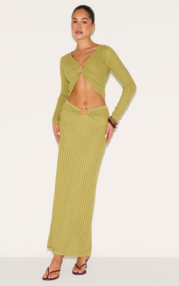 dfdbbc3f756989748b92898491af8e5edd1f06ca_CNM1229_1_olive_pointelle_knit_trim_split_maxi_skirt