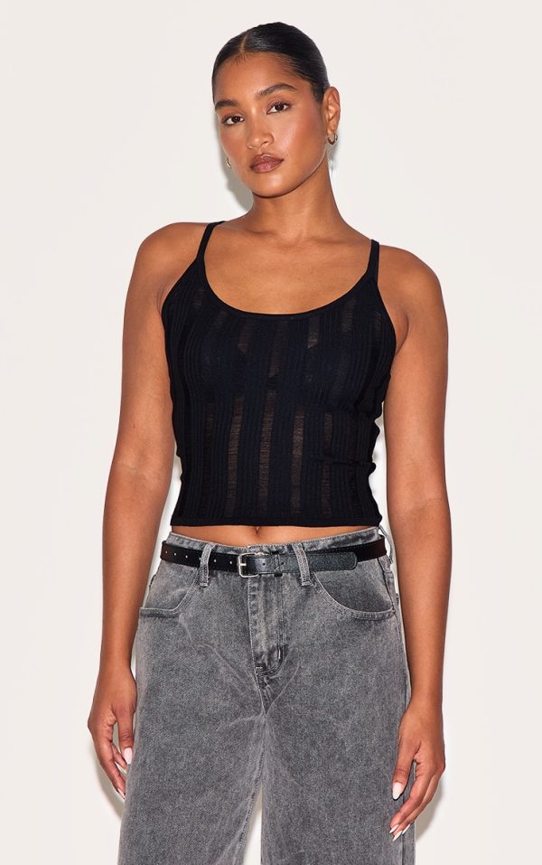 e05296e5efa0c9b03ae4ef1223b2f8d4d968b9e7_CNL3635_1_black_ladder_knit_cami_top