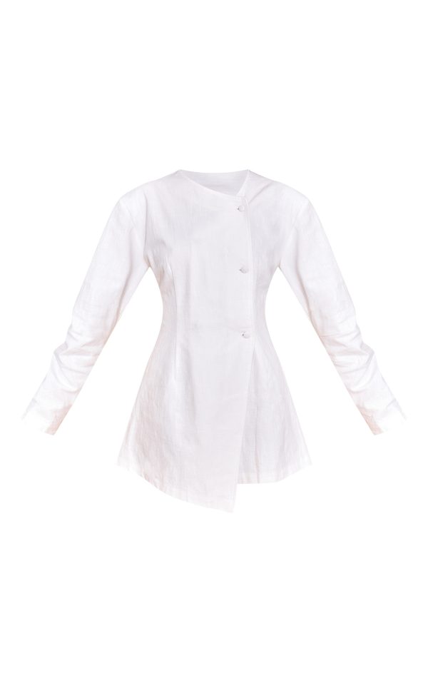 e0ff5ce89fb01643b4f1d1acda9d3bbcdc9c006a_CNM6388_5_white_premium_linen_cinched_waist_cocoon_sleeve_mini_dress