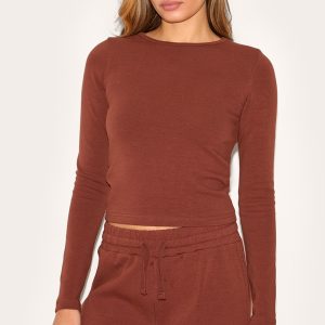 Chocolate Interlock Long Sleeve Top