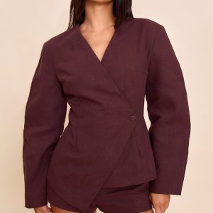Deep Chocolate Premium Linen Tailored Hot Pant