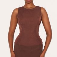 e2a80a7bca622df3cb865d7fc2d3eca4b6eea078_CNL9816_1_chocolate_fitted_woven_long_top