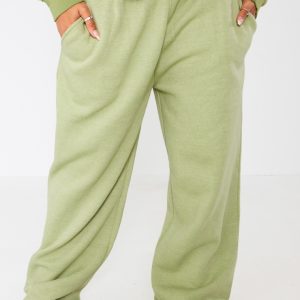 PRETTYLITTLETHING Shape Khaki Washed Wide Leg Joggers