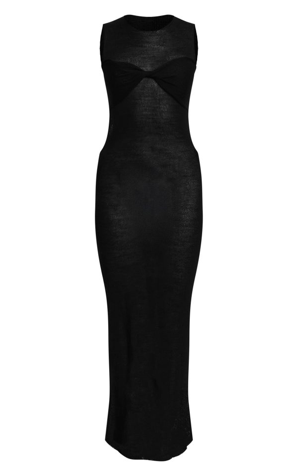 e391ed369f638d44672241f2ab948a641e2d5b2a_CNM7159_5_black_filigree_knit_twist_front_maxi_beach_dress