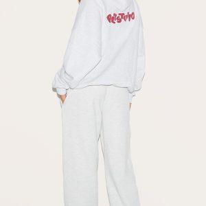 Ice Grey PLT Studio Archive Puff Print Oversized Hoodie