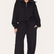 e448e36ae1ccc6abbcd662ee676f23cdaf6aa305_CNM6489_3_black_premium_loopback_quarter_zip_foldover_sweatshirt