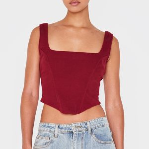 Burgundy Corduroy Corset