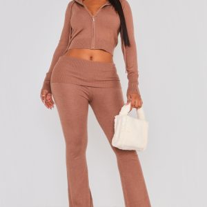 Shape Mocha Knit High Waist Foldover Waist Leggings