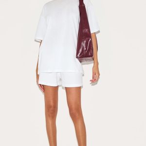 White Cotton Oversized Boxy Shorts