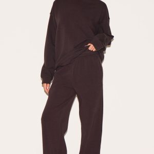 Espresso Premium Interlock Straight Leg Joggers