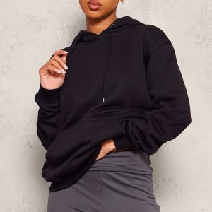 Black Oversized Fitted Hoodie