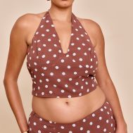 e7486092e43b5e6ea784b123fa4d538d9b7d224c_CNM7201_1_plus_chocolate_polka_dot_halterneck_chiffon_top