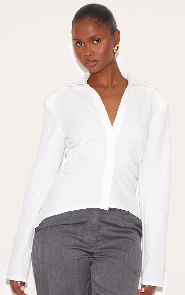 e76b9b06cc97213476cc7af29c7b305ebc71afcf_CNM3783_1_white_linen_blend_shoulder_padded_fitted_shirt