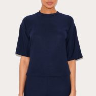 e82496532e8e4edbe981188e44304a11c120df36_CNM2141_1_navy_soft_touch_ruched_oversized_short_sleeve_t_shirt