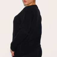 e876b87390d2f7976140043a63accd52b90b3ffc_CNJ1991_2_plus_black_melange_soft_knit_basic_button_up_cardigan