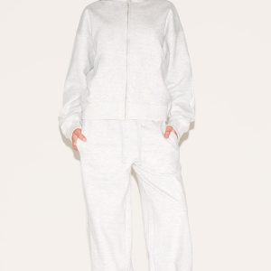 Petite Ash Grey Pocket Detail Wide Leg Joggers