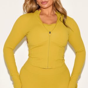 Shape Olive Active Zip Front Seam Detail Jacket