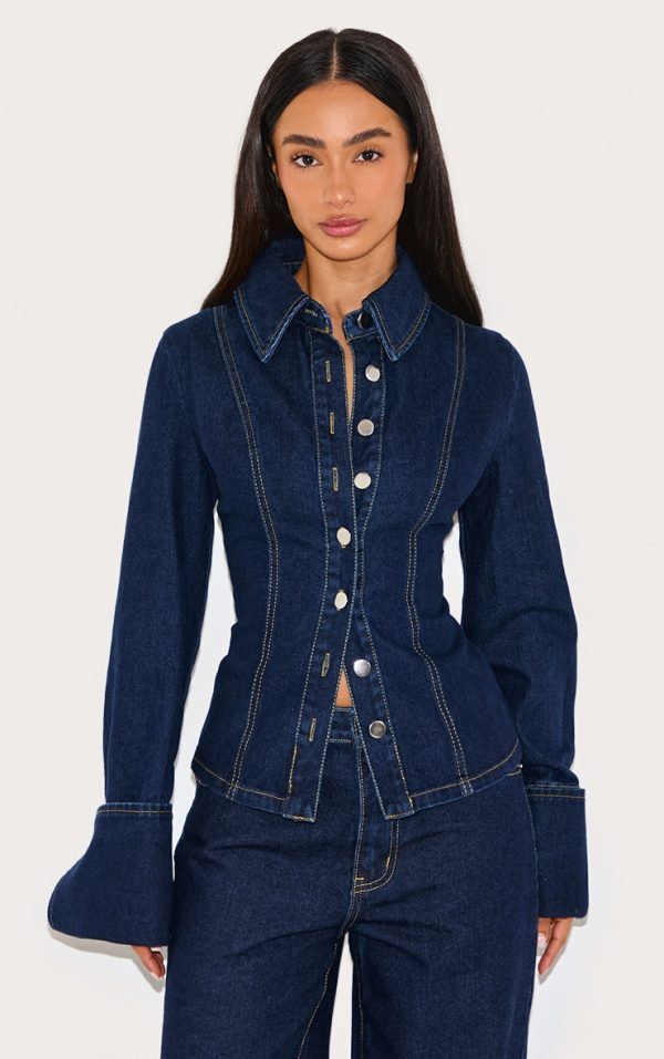 e99054b56f4f954b8c994887a1c0f47ae16481ad_CNJ8004_1_petite_indigo_blue_wash_long_sleeve_fitted_denim_shirt