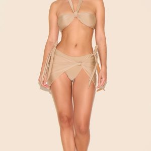 Stone Knot Detail Mini Beach Skirt