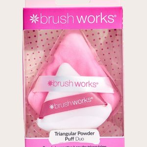 Brushworks Pink Triangular Powder Puff Duo